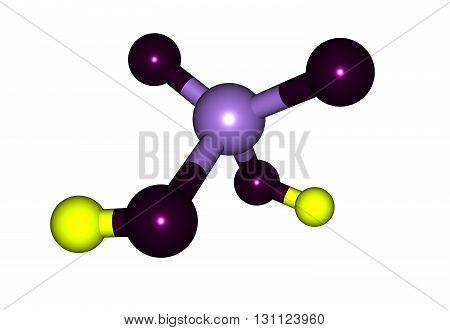 Sulfuric acid or sulphuric acid is a highly corrosive strong mineral acid with the molecular formula H2SO4. It is a pungent-ethereal colorless to slightly yellow viscous liquid which is soluble in water at all concentrations. 3d illustration