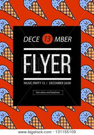 Party Flyer. Club Music Flyer. Dj Lineup Design. Vector Template