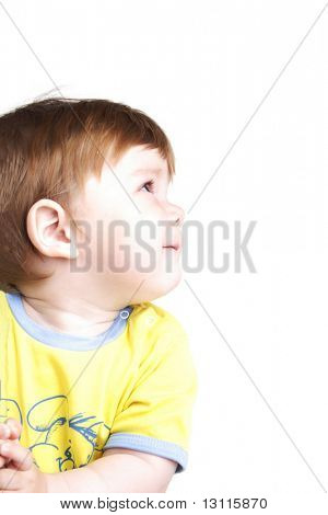 Schönes Baby. Im Studio gedreht. Isolated on White.