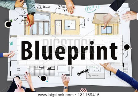 Blueprint Architecture Masterplan Template Concept