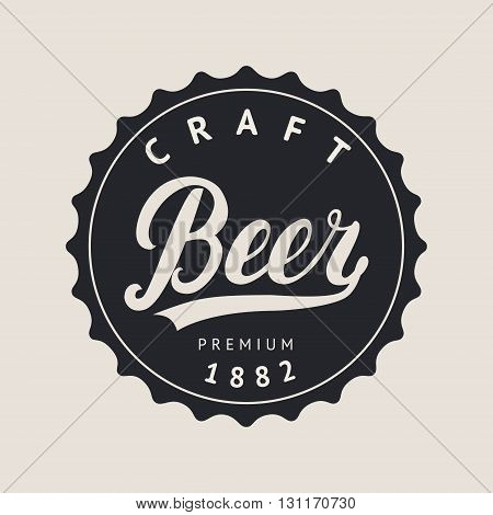 Beer logo lettering for logotype, label, badge and other design. Retro vector illustration.