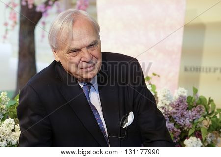 Moscow, Russia - May, 23, 2016: artistic director of the La Scala Aleksander Pereira on the press conference devoted to tours of the La Scala theater in Moscow.