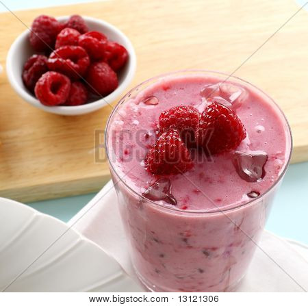 Smoothie aux framboises
