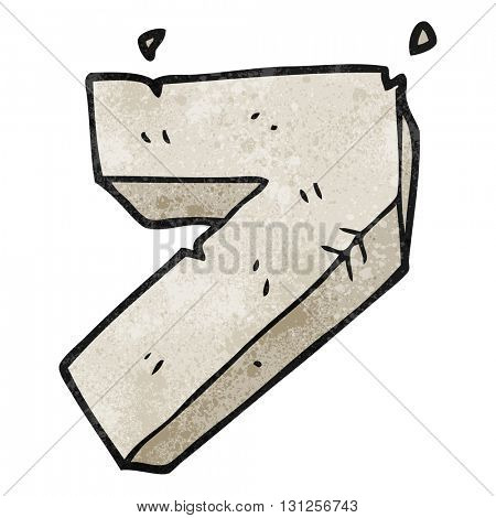freehand textured cartoon stone number seven