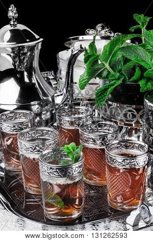 Moroccan Tea Glasses And Biscuit