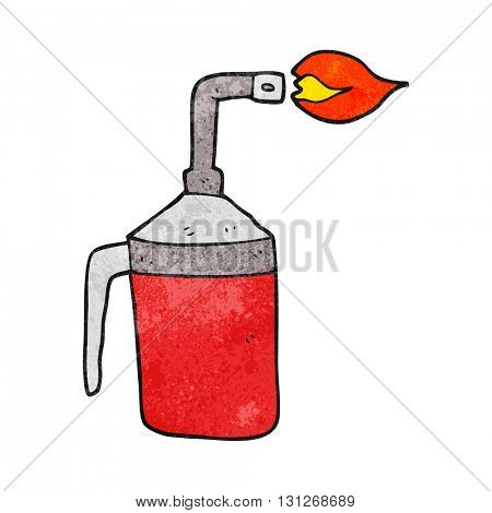 freehand textured cartoon blow torch