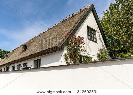 Typical house in Denmark a sunny summer.