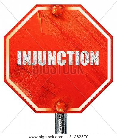 injunction, 3D rendering, a red stop sign