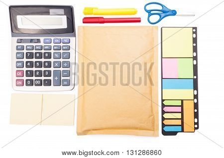 Organized Business Desk From Upper View