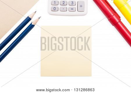 Point Of View Of Blank Desktop With Middle Copyspace