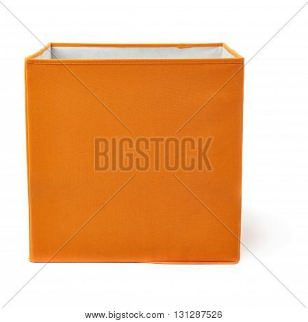 Orange foot stool ottoman pouffe over isolated white background