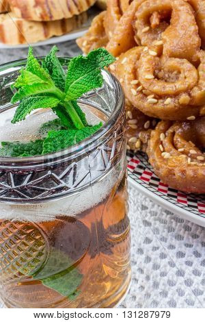 Moroccan Tea Glasses And Biscuit