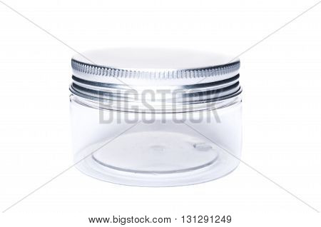 Small New Plastic Jar Or Recipient With Aluminum Lid Cap