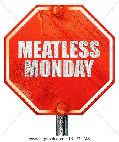 meatless monday, 3D rendering, a red stop sign