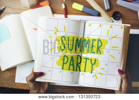 Summer Party Celebration Summertime Beach Concept