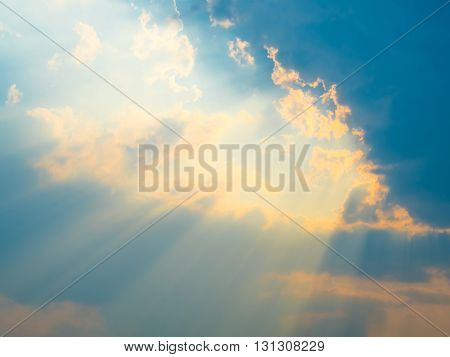 Cloudy Sky with Sunshine After Rainy in Summer