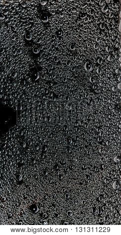 close up water drops on black background