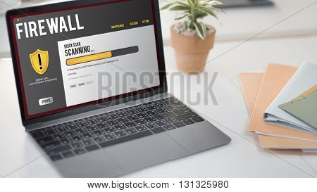 Data File Protection Firewall Malware Removal Concept