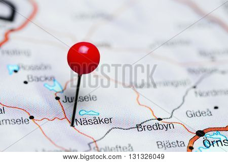 Nasaker pinned on a map of Sweden