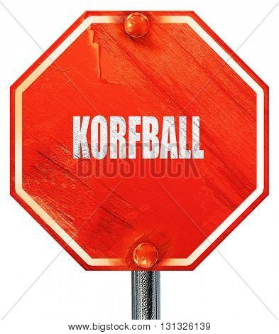 korfball sign background, 3D rendering, a red stop sign