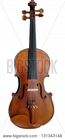 The beautiful wooden violin isolated on white