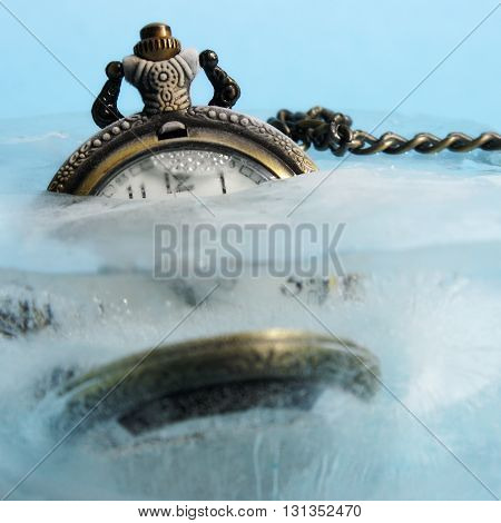 A block of ice has trapped this measurement of time in its cold deep freeze.
