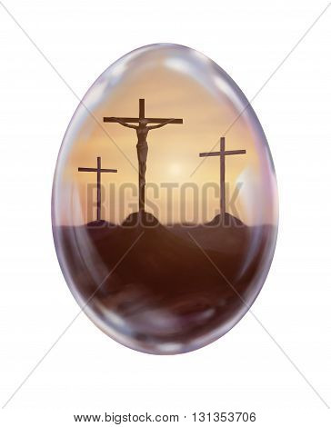 Crucifixion Easter egg illustration Eggs for Happy Easter