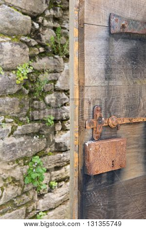 Old open door to the garden