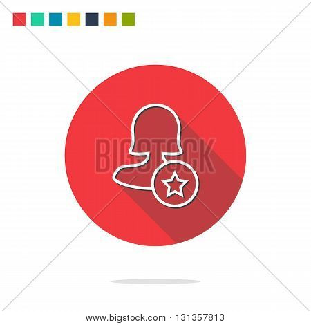 Solid Female User Icon In Four Colours