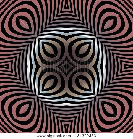 Abstract illusion texture pattern lines in the form of a convex symmetrical pattern in a square on gradient background