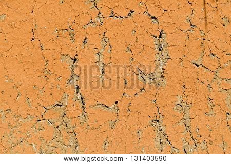 The texture of clay wall for background.