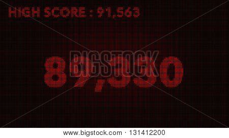 High Score And Game Over Retro Video Game Display