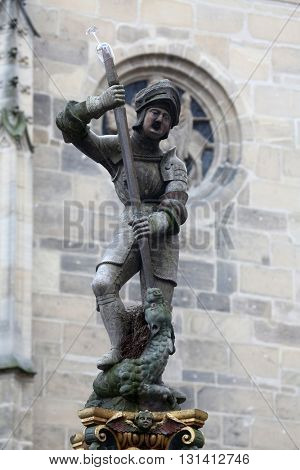 TUBINGEN, GERMANY - OCTOBER 21: Saint George, Collegiate Church of St. George in Tubingen, Germany on October 21, 2014.