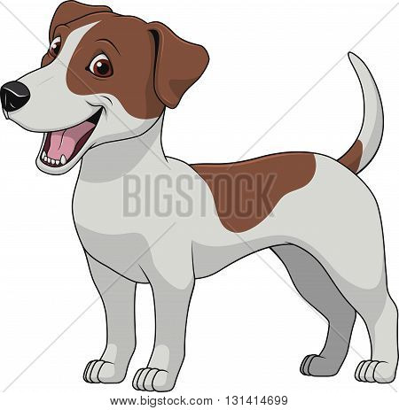 Vector illustration funny dog thoroughbred on a white background