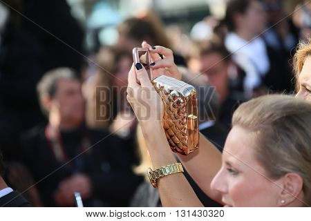 CANNES, FRANCE - MAY 21:  attends the 'Elle' Premiere during the 69th annual Cannes Film Festival at the Palais des Festivals on May 21, 2016 in Cannes, France.
