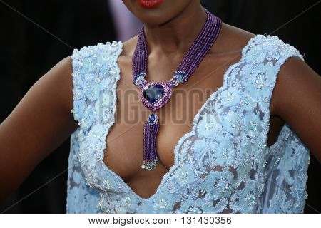 CANNES, FRANCE - MAY 21:  Fashionable items attends the 'Elle' Premiere during the 69th annual Cannes Film Festival at the Palais des Festivals on May 21, 2016 in Cannes, France.