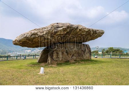 Ganghwa Dolmen a stone grave or tomb is located at Ganghwa County Incheon city South Korea.