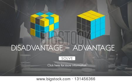 Disadvantage Advantage Comparison Decision Concept