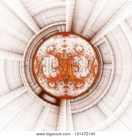 Cosmic eye. Time Machine. Alien mind. Magnetic storm. Kabbalistic sign. Mysterious psychedelic relaxation wallpaper. Fractal abstract pattern. Digital artwork creative graphic design.
