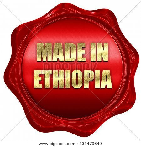 Made in ethiopia, 3D rendering, a red wax seal