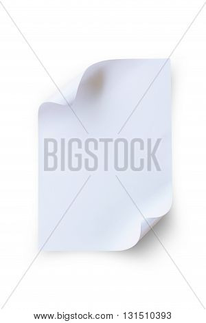 close up note paper isolated on white background. File contains a clipping path.