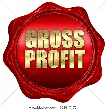 gross profit, 3D rendering, a red wax seal
