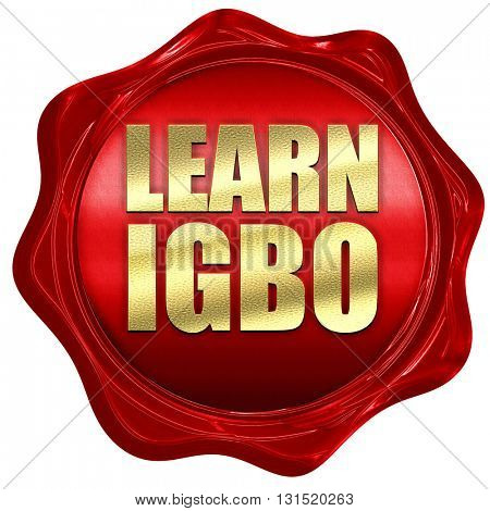 learn igbo, 3D rendering, a red wax seal