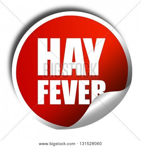 hayfever, 3D rendering, a red shiny sticker