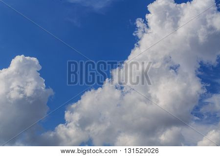 Blue sky background with tiny clouds. Synoptics. Good weather