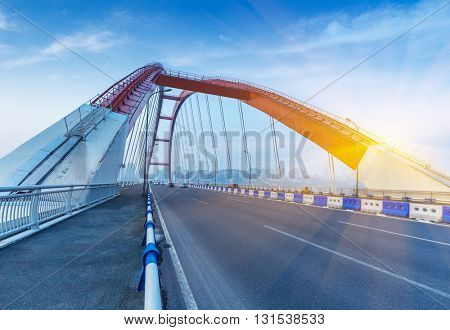 traffic in yangtse river bridge,chongqing china.