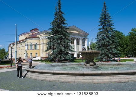 Kaliningrad, Russia - June 27, 2010: Kaliningrad Regional Drama Theatre, with a large hall for 931 seats, located on the Prospect Mira