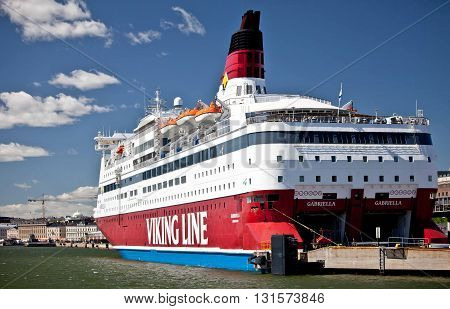 FINLAND, HELSINKI - JUNE 15, 2011: Gabriella - a Viking Line ferry at pier in Helsinki
