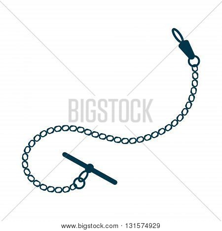 Pocket watch chain isolated on white background. Vector illustration.