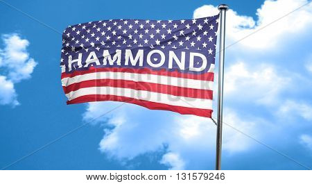 hammond, 3D rendering, city flag with stars and stripes